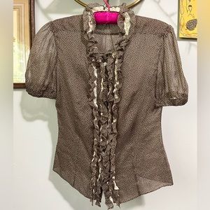 Valentino silk ruffle blouse size 6